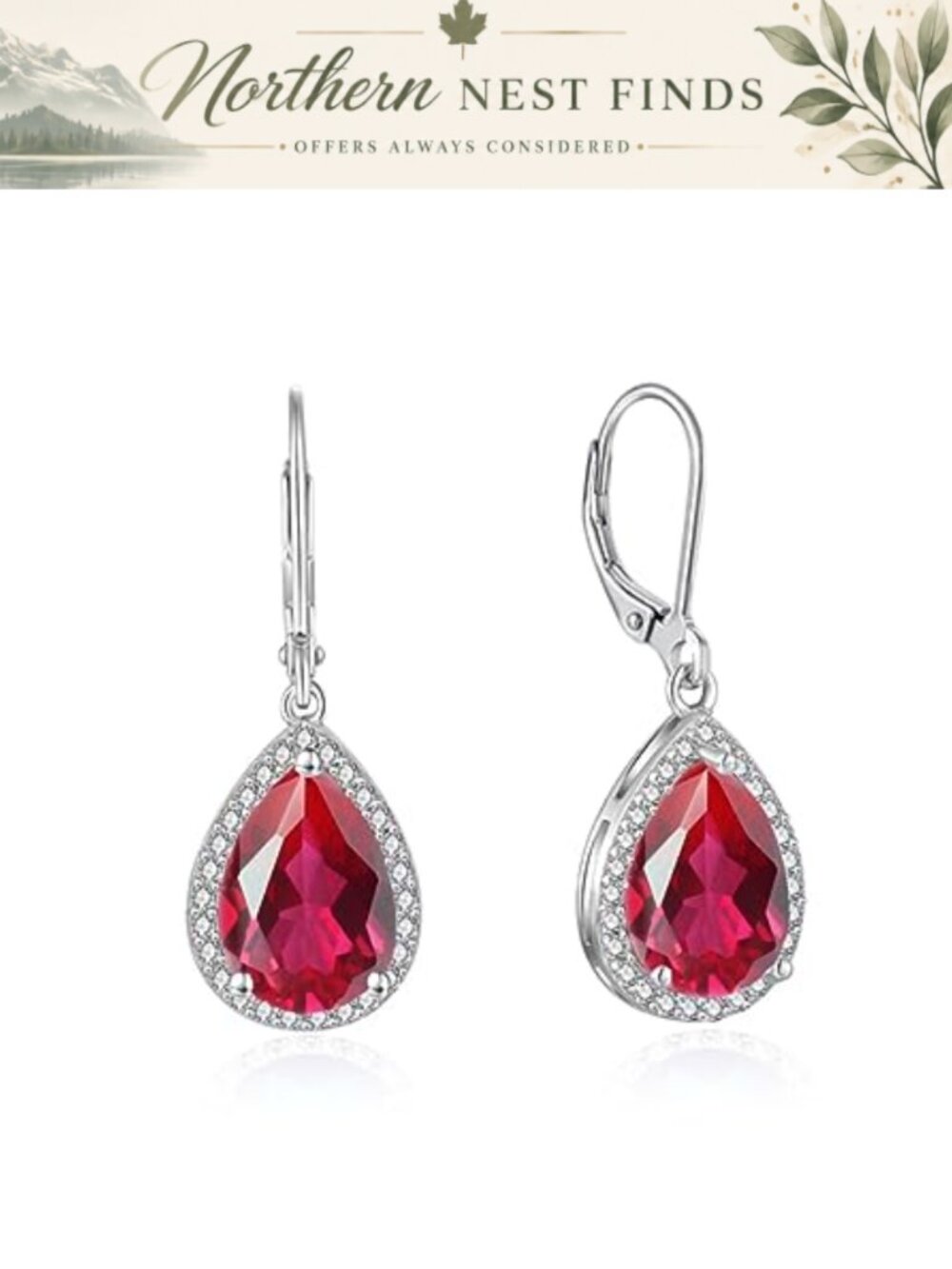 18k Gold Plated Cubic Zirconia Drop Dangle Leverback Earrings Teardrop Oval